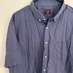 UNTUCKit Men's Button Down Shirt 3XL Blue Short Sleeve Relaxed Fit Sinclair XXXL